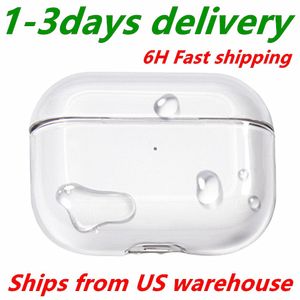 Expédition depuis les États-Unis pour Apple Airpods Pro 2 2e génération Airpod 3 pros Accessoires pour écouteurs Housse de protection en silicone TPU solide Étui antichoc pour chargement sans fil