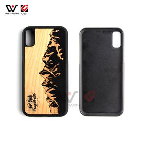 Estuches para teléfonos a prueba de golpes para iPhone 11 12 Venta al por mayor de madera natural TPU Patrón animal grabado con láser