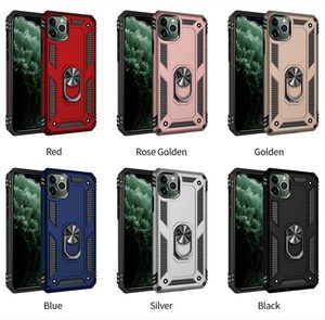 Étuis de téléphone portable antichocs Housse de protection de qualité militaire robuste avec béquille à anneau rotatif en métal à 360 ° pour iPhone 14 13 12 11 Pro Max Samsung S22 S21 DHL