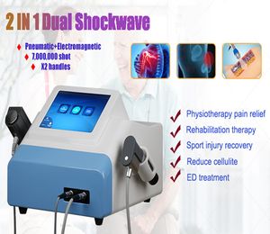 Shockwave Therapy Machine Portable 2 in 1 Dual Health Care Allevia il trattamento delle onde d'urto muscolare ED e il dolore Fisioterapia extracorporea