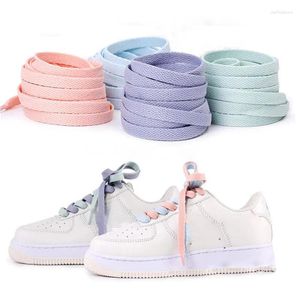 Pièces de chaussures 1pair 120cm Shoelaces Pink Sport Travel Travel Shoelace Classic Jelly Couleur Flat Polyester Lacets Girl Strings