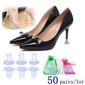 Pièces de chaussures Accessoires 50 PairsLot High Heeler Latin Stiletto Dancing Covers Heel Stoppers Antislip Silicone Protectors for Wedding Party Favor 230802