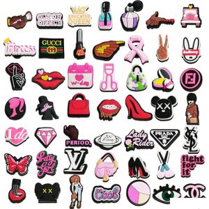 Shoe Parts Accessories Designer Clog Charms Women Girls Aesthetic For Slides Sandals Pink Party Favor Drop Delivery Ot9Mk Shoes Dhguv