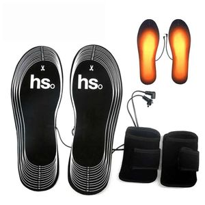 Piezas de zapatos Accesorios Plantillas de zapatos con calefacción eléctrica USB para pies Mujeres Hombres Zapatos de invierno Suela calefactora con batería Almohadilla para calcetines Plantillas térmicas cálidas lavables 231019