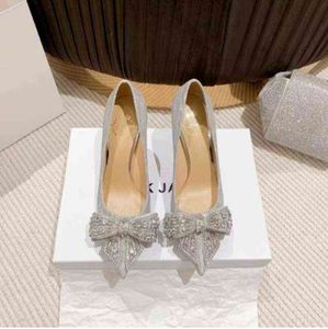Zapatos de novia, zapatos de vestir de boda principales, zapatos de mujer Stiletto 2022, nuevos tacones altos, zapatos de princesa con hebilla cuadrada brillante dorada G220527