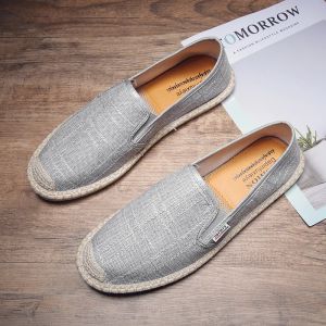 Zapatos zapatos de verano baratos de verano zapatos de lino transpirable hombres mocasines cómodo resbalón de hombres zapatos hechos a mano de pescadores calzado hombre