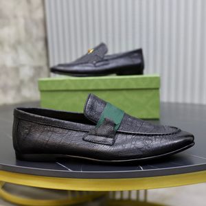 Chaussures Designer Hommes Double mocassins Cuir confortable Cuir de vache lisse Jordaan Mocassins Peau de crocodile Banquet Fashionloafer Chaussures