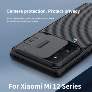 Chaussures MI 12 Pro 12x 12s Case Original Nillkin Camhield Slide Protection Protection Camera Lens Shell pour Xiaomi Mi 12 Lite MI12X Couverture