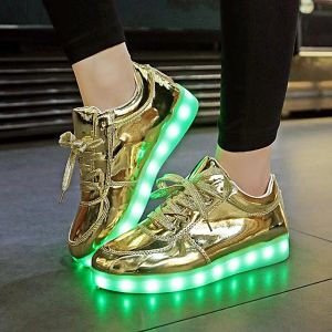 Chaussures Rayzing Gold LED chaussures Unisexe Taille 3544 Fashion Light Men High Quality Casual Shoes Tenis Chaussures Outdoor Travel Dance LED