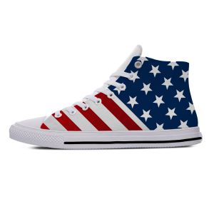 Chaussures USA America American Flag Stars Patriotic Pride Casual Cascs Shoes High Top Top Lightweight Breathable 3D Print Men Women Sneakers