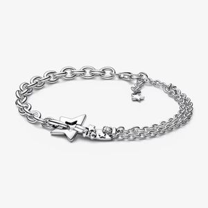 Shooting Star Double Chain Charming Bracelet Femmes Designer Bijoux DIY fit Pandora Style