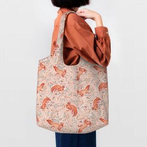 Sacs à provisions Axolotl Original Sac d'épicerie imprimé toile Shopper fourre-tout épaule grande capacité Durable salamandre animaux sacs à main