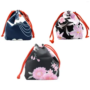 Sacs à provisions Fleur de cerisier Sac à cordon japonais Paquet de mariage Kimono Porte-clés Porte-monnaie Accueil Déjeuner Bento Stockage Totes