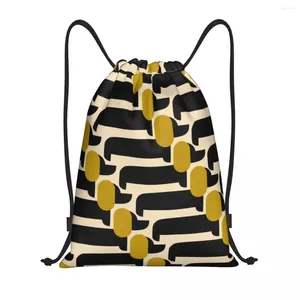 Bolsas de compras Custom Orla Kiely Print Dog Show Jet Drawstring Bag Men Women Ligera de almacenamiento de deportes livianos Mochila