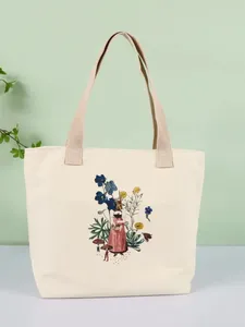 Bolsas de compras Direct Cotton Impreso Bag Student Fresh Single Single Sofle Portable Porthing Publicidad