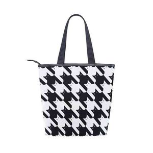 Bolsos de compras de alta calidad Lindo Gato Impreso Bolso de hombro Mujeres Bolsos de mano Bolso de playa de verano Reutilizable Mujeres Eco Negro Bolso de compras Señoras 220310