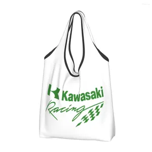 Sacs à provisions Motorcycle Racing-Samp-S-Kawasakis Réussiable Grocerie pliable 50 lb Capacité de poids Sac Éco-Friendly Light