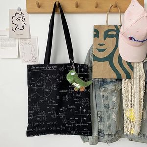 Sacs à provisions nouveauté Design toile sac à bandoulière hommes femmes symboles mathématiques amusant décontracté stockage d'épicerie rue Hip Hop sacs à main