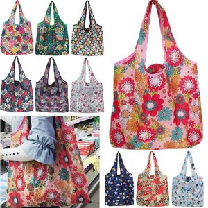 Bolsas de compras Bolsas de compras reutilizables Mujeres Bolsa de asas plegable Tela portátil Eco Bolsa de comestibles Plegable Gran capacidad Frutas Vegetales Bolsos T221022