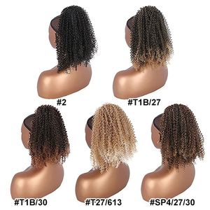 Extensions de cheveux Afro bouclés et courts, postiche queue de cheval crépue bouclée avec cordon de serrage, fausse queue de cheval bouclée pour femmes