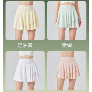 Jupe courte Double couche anti-dérapante extérieure jupe courte jupe de tennis à séchage rapide pour femmes course à pied entraînement extérieur jupe plissée