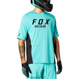 Camiseta de ciclismo de manga corta para hombre, camiseta de carreras FOX RIDE, camiseta para bicicleta de montaña, Trikot Herren, camiseta para descenso Mx Dh Enduro, ropa para bicicleta de carretera