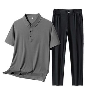 Pantalones de camiseta de polo de lujo de manga corta Juego de camisetas y camisetas para hombres de 2 piezas Mayores de verano al por mayor