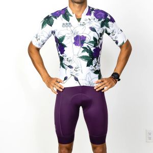 Pantalones cortos 2022 Tres Pines Men Traje de ciclismo 3 Piñas de verano Mechas de flores moradas de verano Babero Shorts Pro Team Road Bike Ropa de bicicleta