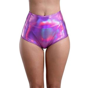 Shorts plus taille d'été couleurs holographiques pantalons chauds dames sexy
