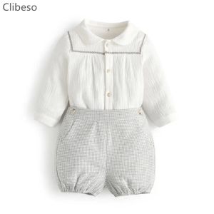 Pantalones cortos de ropa de bebé española para niñas niñas España España Traje de algodón para niños