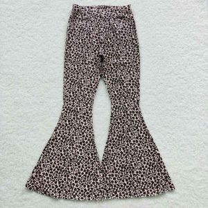 Pantalones cortos al por mayor otoño Aldult mujer leopardo estampado Denim doble Jeans negro tiras campana inferior acampanado botón pantalones cremallera 230802