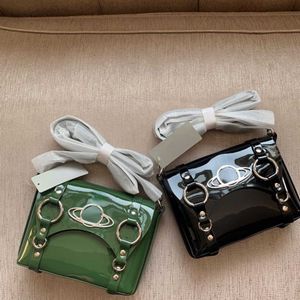 Bolso de hombro de diseñador para mujer, bolso cruzado de cuero de lujo, bolsos Saturn a la moda, bolso de mano cuadrado, bolso de mensajero verde militar