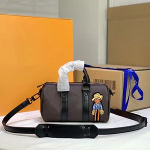 Bolso de hombro Nano Hombres Bolsos Bordado Personaje de dibujos animados MINI Diseñador de viajes Crossbody M80201 Boston Speedy Doll Scarecrow para niños Kid