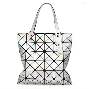 Bolsas de hombro 6 est Geometry geometría Japón Estilo Japón Bao Bao Handbag Láser Diamond Lattice Shopper Bolsa plegable