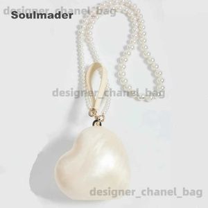 Sacs à bandoulière Sac coeur acrylique femmes designer soirée fête mignon perle couleur sac à main 2023 sac à main d'embrayage avec sangle en gros T240123