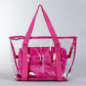 Bolsas de hombro Color caramelo Paquete de verano transparente PVC Bolsa de playa transparente Jelly Crystal Mujer Bolso Drop