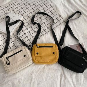 Bolsos de hombro de lona para mujer, bolso pequeño de estilo japonés para chica, bandolera para mujer, monedero para estudiante, teléfono