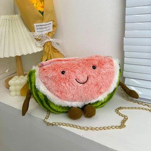 Sacs à bandoulins Cartoon Fruit a l'air en peluche crossbody for women mignon kawaii pour toujours jeunes sacs à main décontractés frais et sucrés