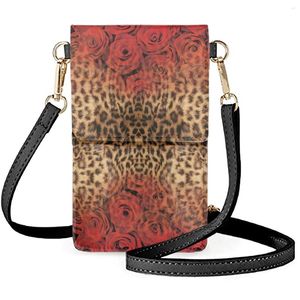 Sacs à bandoulière Coloranimal imprimé léopard personnalité africaine sauvage femmes quotidien sac de téléphone portable en cuir imperméable léger