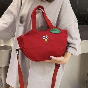 Bolsos de hombro lindo bolso de dibujos animados de moda lienzo de plátano diagonal bolso casual mini billetera de viaje bolsa feminina