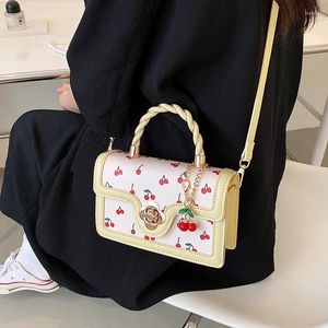 Sacs à bandoulière sac élégant mignon imprimé cerise Style coréen sac à main en cuir PU décontracté créateur de mode luxe printemps bandoulière
