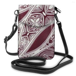 Bolsos de hombro con estampado Tribal hawaiano para mujer, bolsos de lujo, diseñador de teléfono móvil, bandolera cruzada de cuero, bolso informal para mujer