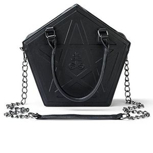 Sacs à bandoulière JIEROTYX pentagramme Punk obscurité gothique étoile sac à main femmes fille noir PU sac en cuir souple avec chaîne de haute qualité