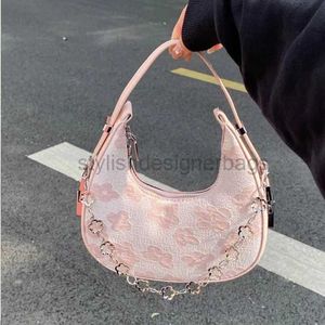 Bolsos de hombro MBTI Floral 2023 Diseñador de lujo Handbag Pink Spring and Summer Casual Trend Burse Gentle Fail Fail Faule BagstylishDesignerbags