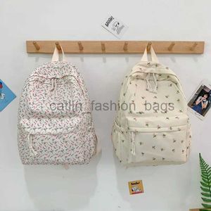 Bolsos de hombro Mochila para estudiantes Bolsas florales para adolescentes Libro mochila para mujeres Bolso de libros de marca de nylon Rucksackcatlin_fashion_bags