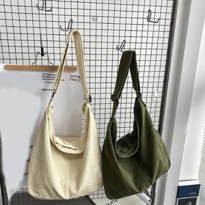 Bolsos de hombro para mujer, bolso de gran capacidad de tela gruesa de algodón, bolso de mano para libros, moda coreana, bolsos escolares para estudiantes