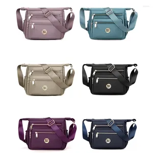 Bolsos de hombro para mujeres bolsas de bolsillo múltiples mensajeros de viaje de nylon moda mamá pequeña cruz de peso ligero casual