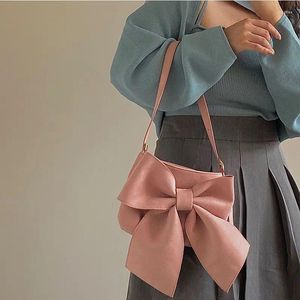 Sacs à bandoulières Xiuya Pink Elegant Womens Handbag Sweet Bow Korean Fashion Designer Luxur