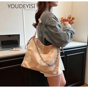 Sacs à bandouliers Youdeyisi Bag féminin vintage 2024 Jacquard chinois Underar Style national Ancient Polded One Tote