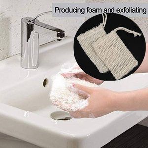 Shower Bath Sisal Soap Bag Natural Sisal Soap Bag Exfoliating Soap Saver Pouch Holder DHL